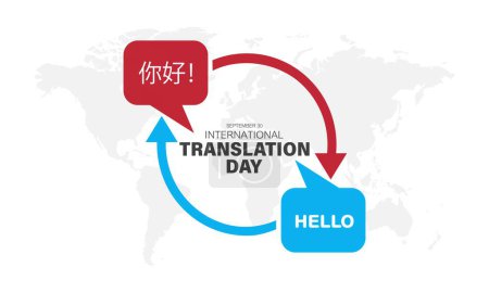 Ilustración de Día Internacional de la Traducción 30 de septiembre Antecedentes Vector Illustration - Imagen libre de derechos