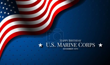 Téléchargez les photos : US Marine Corps Anniversaire Novembre 10 Illustration vectorielle de fond - en image libre de droit