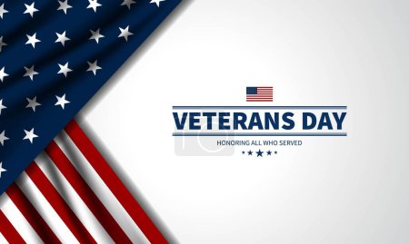 Ilustración de Feliz Día de los Veteranos Estados Unidos de América vector de fondo ilustración - Imagen libre de derechos