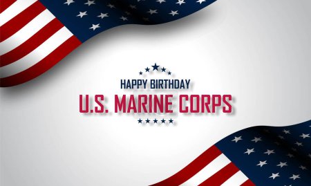 Ilustración de Cumpleaños del Cuerpo de Marines de Estados Unidos 10 de noviembre Antecedentes Vector Illustration - Imagen libre de derechos