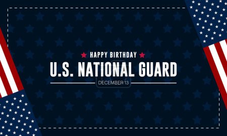 Téléchargez les illustrations : United States National Guard Anniversaire Décembre 13 Illustration vectorielle de fond - en licence libre de droit