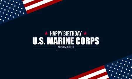 Téléchargez les illustrations : US Marine Corps Anniversaire Novembre 10 Illustration vectorielle de fond - en licence libre de droit