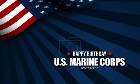 Ilustración de Cumpleaños del Cuerpo de Marines de Estados Unidos 10 de noviembre Antecedentes Vector Illustration - Imagen libre de derechos