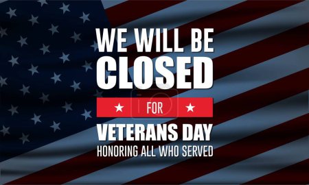 Happy Veterans Day Illustration vectorielle de fond des États-Unis d'Amérique avec nous sera texte fermé