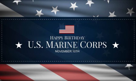 Illustration for US Marine Corps Birthday November 10 Background Vector Illustration - Royalty Free Image