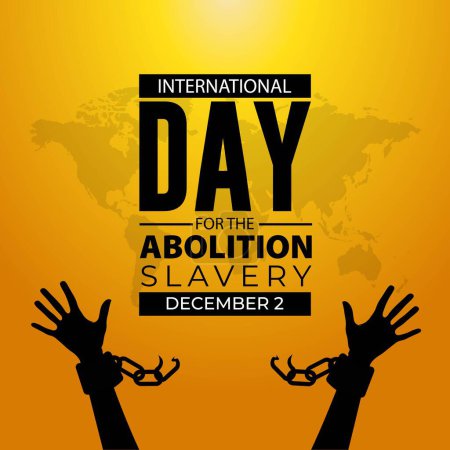 Ilustración de Día Internacional de la Abolición Esclavitud Diciembre 02 Antecedentes Vector Illustration - Imagen libre de derechos