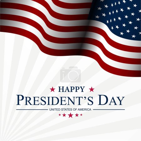 Illustration for President's Day Background Design. Banner, Poster, Greeting Card. Vector Illustration - Royalty Free Image
