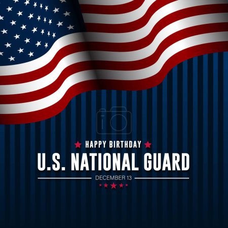 Ilustración de Cumpleaños de la Guardia Nacional de Estados Unidos 13 de diciembre Antecedentes Vector Illustration - Imagen libre de derechos
