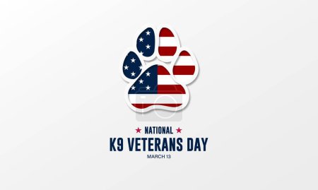 Nationaler K9 Veteranentag Hintergrund Vektor Illustration