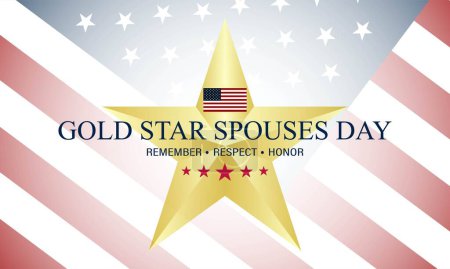 Illustration for Happy Gold Star Spouses Day Background Vector Illustration - Royalty Free Image