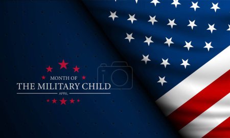 Téléchargez les photos : Le mois de l'enfant militaire est avril Illustration vectorielle de fond - en image libre de droit
