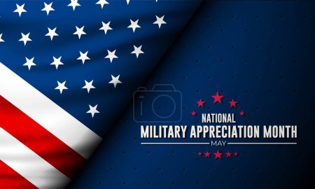Téléchargez les photos : Happy National Military Appreciation Month Background Illustration vectorielle - en image libre de droit