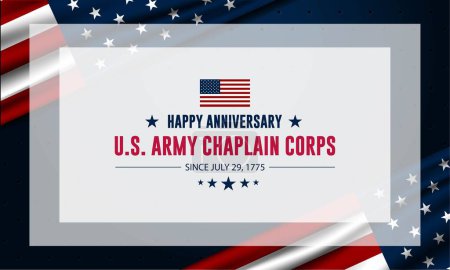 Téléchargez les illustrations : Joyeux anniversaire du Corps des aumôniers de l'armée américaine Illustration vectorielle - en licence libre de droit