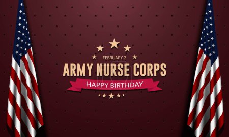 Ilustración de Ejército Enfermera Cuerpo Cumpleaños Febrero 2 Fondo Vector Ilustración - Imagen libre de derechos