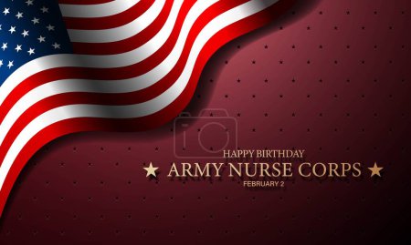 Army Nurse Corps Birthday February 2 Background Vector Illustration