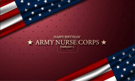 Ilustración de Ejército Enfermera Cuerpo Cumpleaños Febrero 2 Fondo Vector Ilustración - Imagen libre de derechos