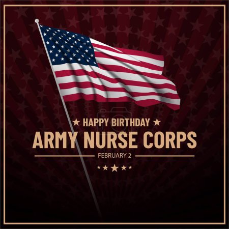 Illustration for Army Nurse Corps Birthday February 2 Background Vector Illustration - Royalty Free Image