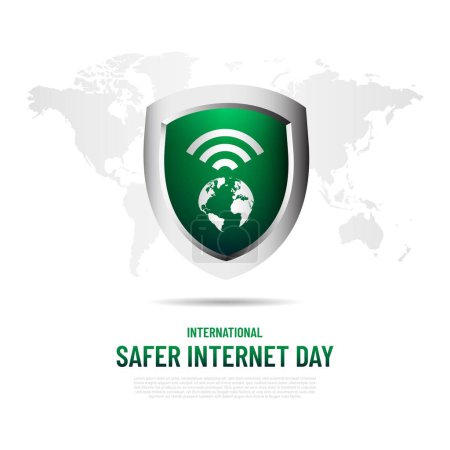 Illustration for International Safer Internet Day Background Vector Illustration - Royalty Free Image