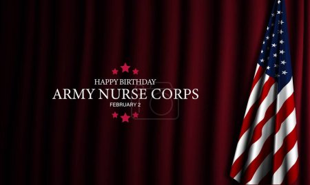 Téléchargez les illustrations : Anniversaire du Corps infirmier de l'Armée 2 février Illustration vectorielle de fond - en licence libre de droit