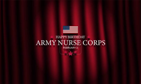 Téléchargez les illustrations : Anniversaire du Corps infirmier de l'Armée 2 février Illustration vectorielle de fond - en licence libre de droit