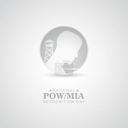 Ilustración de Día Nacional de Reconocimiento de POW MIA 15 de septiembre Antecedentes Vector Illustration - Imagen libre de derechos