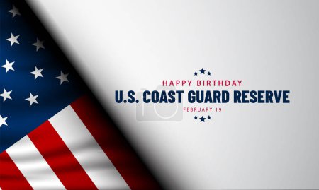 U.S. Coast Guard Reserve Birthday February 19 Background Vector Illustration