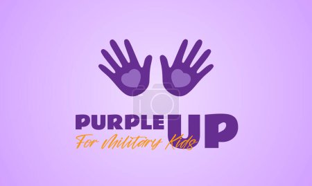 Happy Purple Up Day For Military Kids Background Vector Illustration