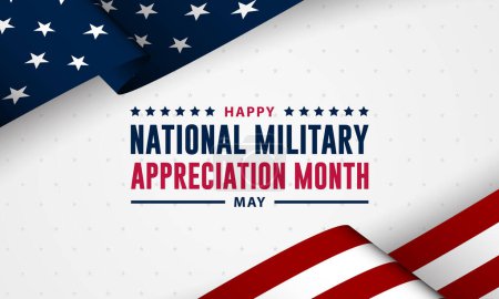 Illustration for Happy National Military Appreciation Month Background Vector Illustration - Royalty Free Image