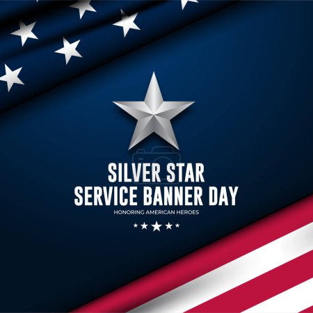 Téléchargez les photos : Happy National Silver Star Service Banner Day Illustration vectorielle de fond - en image libre de droit