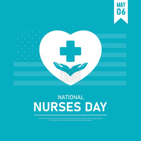Illustration for National Nurses Day May 06 Background vector illustration - Royalty Free Image