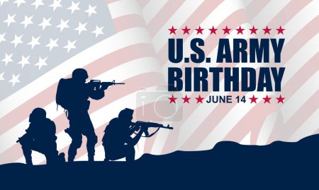 U.S. Army Cumpleaños 14 de junio Antecedentes Vector Ilustración