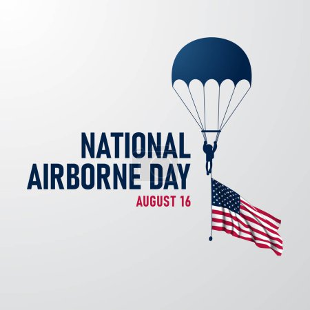 Journée nationale aéroportée 16 août Illustration vectorielle de fond