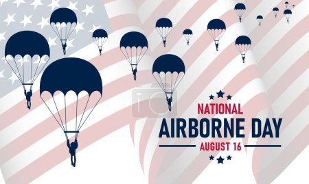 National Airborne Day August 16 background vector Illustration