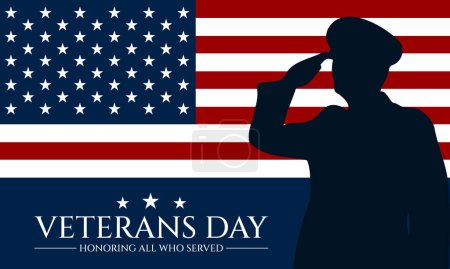 Illustration for Happy Veterans Day United States of America background vector illustration - Royalty Free Image