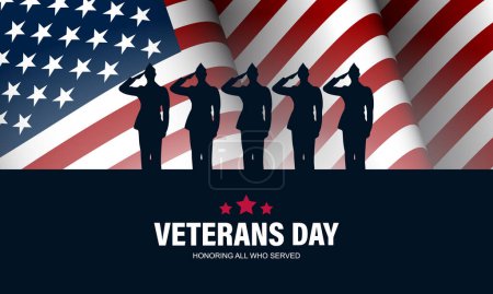 Illustration for Happy Veterans Day United States of America background vector illustration - Royalty Free Image