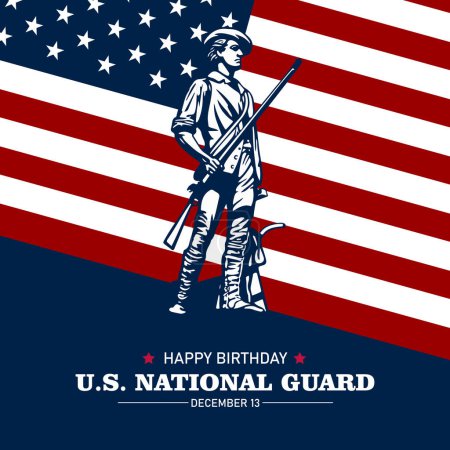 Ilustración de Cumpleaños de la Guardia Nacional de Estados Unidos 13 de diciembre Antecedentes Vector Illustration - Imagen libre de derechos
