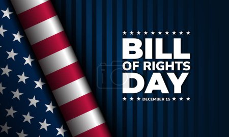 Happy Bill Of Rights Day 15. Dezember Hintergrund Vector Illustration