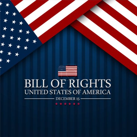 Happy Bill Of Rights Day 15. Dezember Hintergrund Vector Illustration