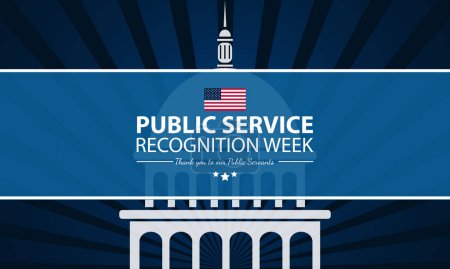 Happy Public Service Recognition Week Hintergrund Vektor Illustration