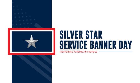 Téléchargez les illustrations : Happy National Silver Star Service Banner Day Illustration vectorielle de fond - en licence libre de droit