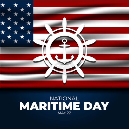 Frohe National Maritime Day 22. Mai Hintergrund Vektor Illustration