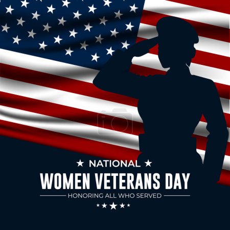 Téléchargez les photos : Happy Women Veterans Day Illustration vectorielle de fond des États-Unis d'Amérique - en image libre de droit