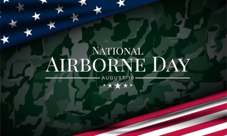 National Airborne Day 16. August Hintergrundvektor Illustration