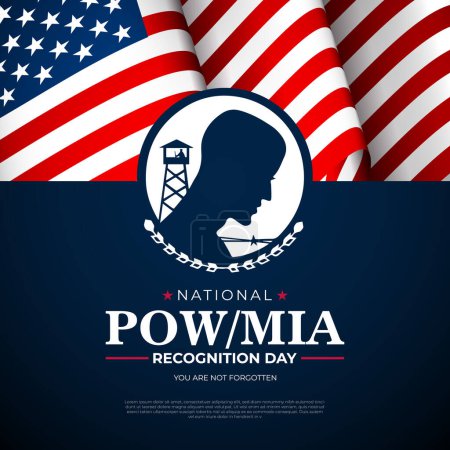 Ilustración de Día Nacional de Reconocimiento de POW MIA Antecedentes Vector Illustration - Imagen libre de derechos