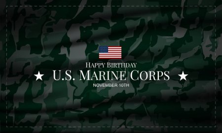 Ilustración de Feliz cumpleaños US Marine 10 de noviembre Antecedentes Vector Illustration - Imagen libre de derechos