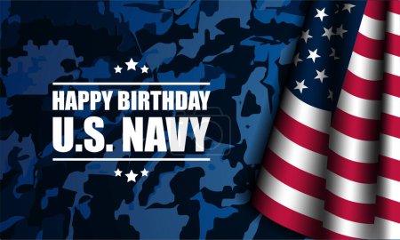 Alles Gute zum Geburtstag US Navy 13. Oktober Hintergrund Vector Illustration 