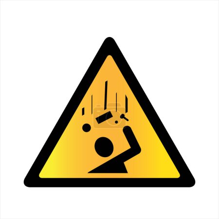 Ilustración de Peligro caída de objetos señal de advertencia Vector aislado. - Imagen libre de derechos