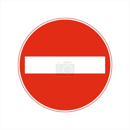 Illustration for No entry is Permitted, usually due to approaching one-way traffic, Road Traffic Sign Isolated Vector - Royalty Free Image