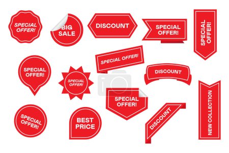 Illustration for Special Offer Tags Flat Vector - Royalty Free Image