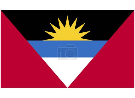 ANTIGUA AND BARBUDA National Flag Isolated Vector Image